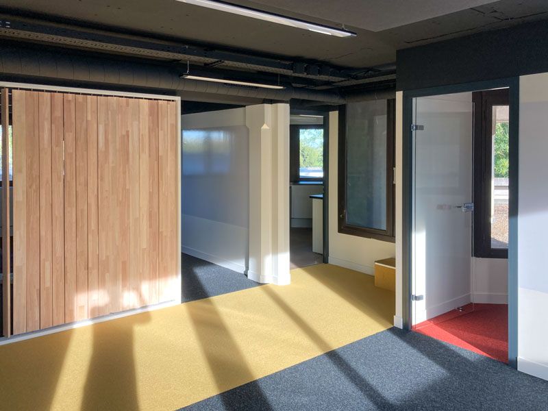 Réfection plateau de téléphonie Visualisation des espaces avec moquette en dalles